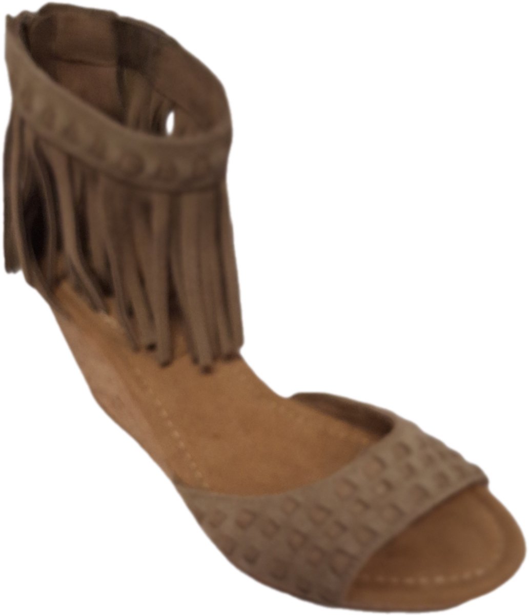 Minnetonka -ISABEL-SANDAL-KURK SOLE-SLEEHAK-TAUPE