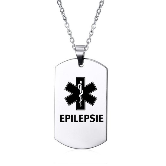 Ketting | Tag | RVS | Zilver | Epilepsie