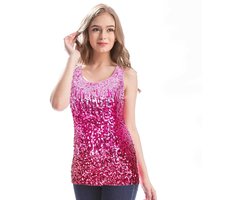 Roze Glitter Hemd Dames - Glinster - Shine - Shirt - XS / S - Small - Top