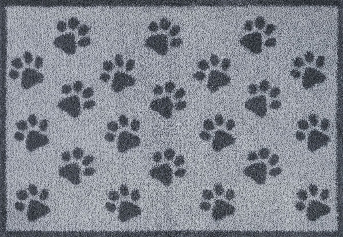 Kleen-Tex Turtle Wasbare Deurmat - Paws Grey - 60 x 85 cm