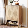 Tribesigns - Praktisch Schoenenrek met 2 deuren - Schoenenrek met 7 Niveaus - Schoenenkast - Modern - Hout - 73 x 35 x 115cm - Bruin