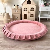 Speelnest - Speelmat - Rond - Moje •-Soft Velvet Raspberry Pink - Roze