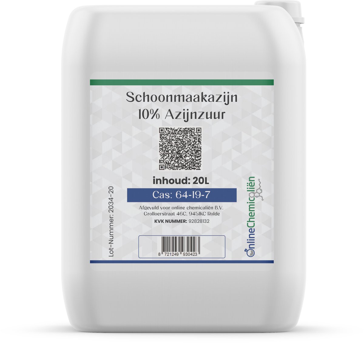 Online chemicalien – Schoonmaakazijn – 20 L – Azijnzuur – Natuurlijk Allesreiniger – Ontkalker