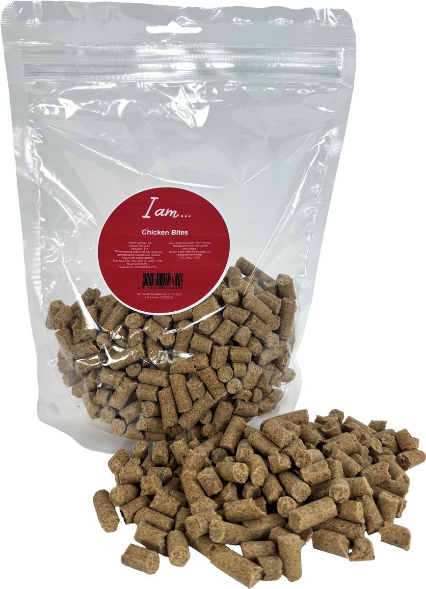 Hondenvoer I AM - Chicken Bites - 91,5% Kipfilet, 400 Gr