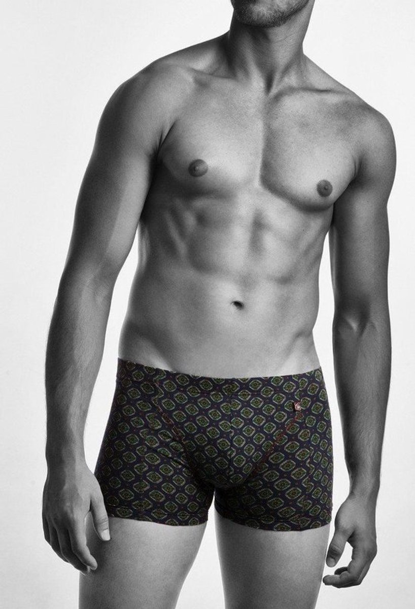 Claesens boxershort de luxe maat S paisley print blauw groen pima katoen