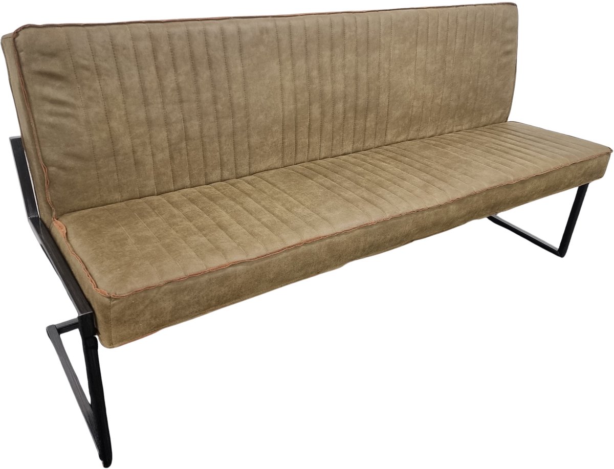 Eetkamerbank Charlie - 185 cm - Micro Leder - Moss groen