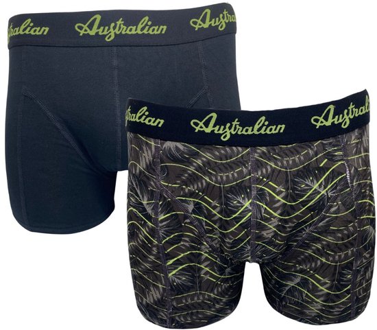 2 stuks Australian Boxershort - Katoen - Zwart/Print maat XL