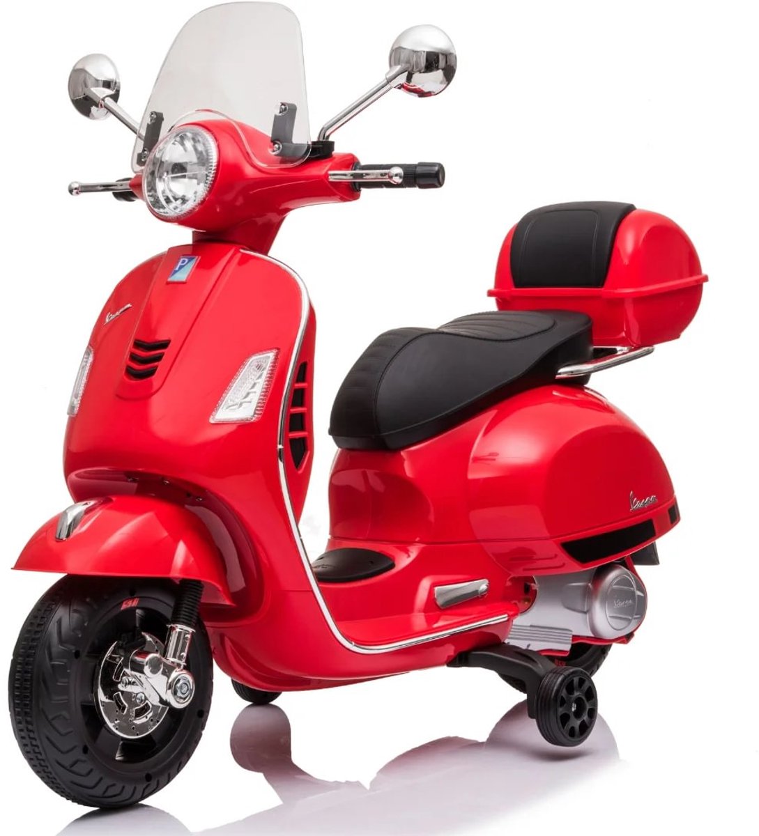 Vespa GTS300 Elektrische Kinderscooter - 3 tot 6 jaar - Opbergbox - Rood