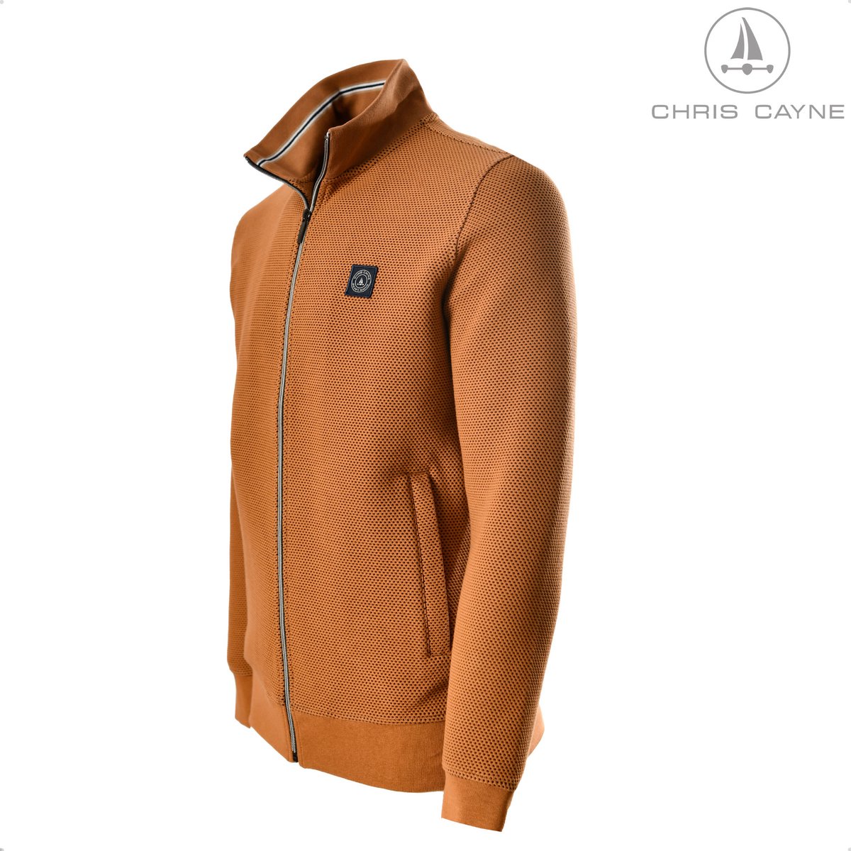 Chris Cayne herenvest - 4XL - pompoenkleur - structuur - rits - zakken met rits - grote maten