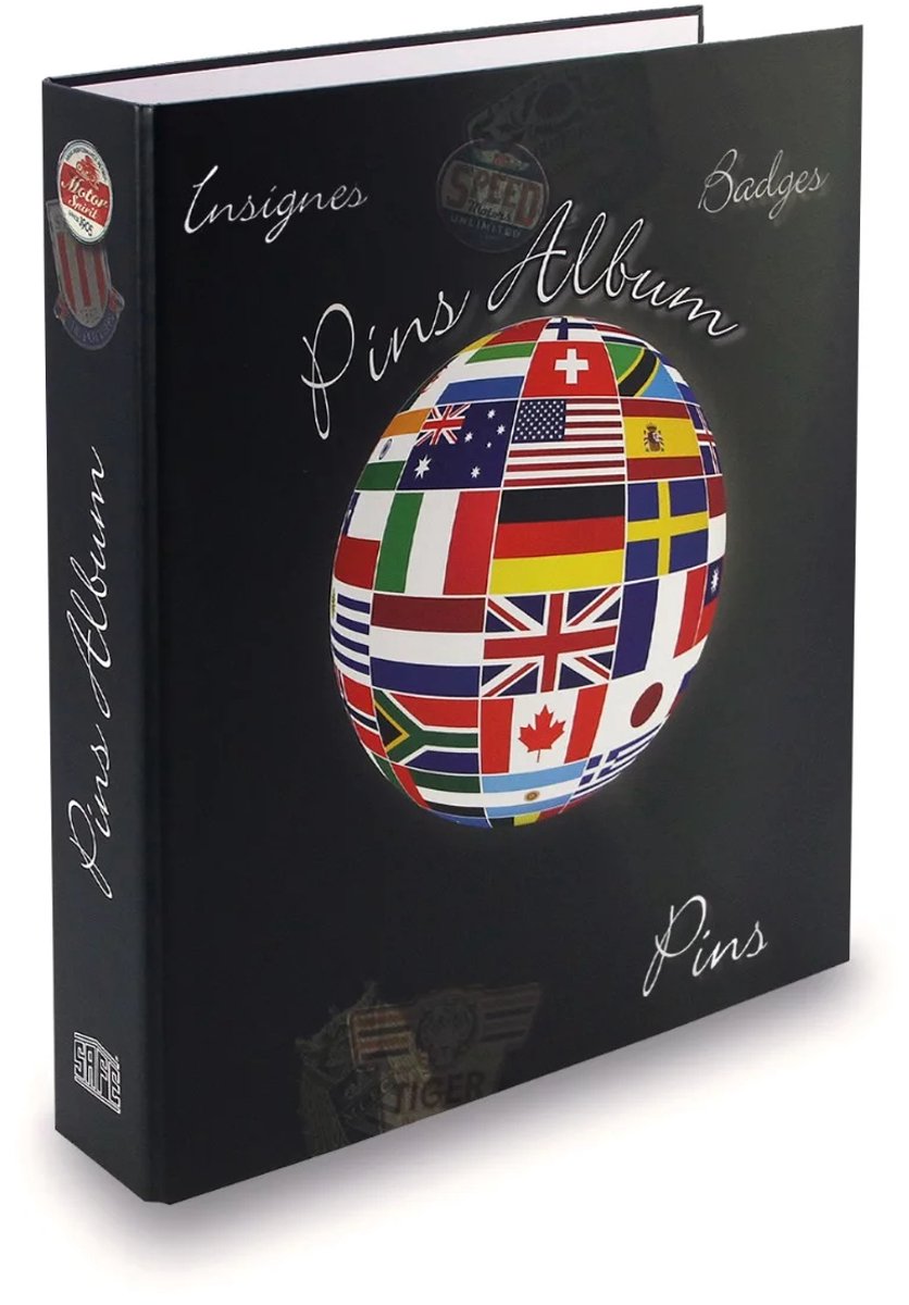 SAFE Pins verzamelalbum met print - incl. 3 fluwelen bevestigingspanelen voor circa 100 pins, medailles, broches en andere spelden