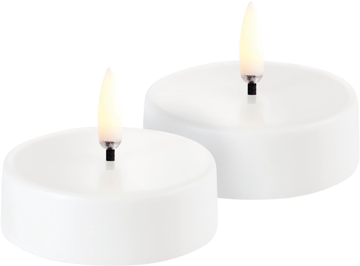 Uyuni Lighting - Rechargeable theelichtjes maxi - Wit - 6 cm x 2,3 cm