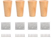 4 stuks - Meubelpoot - Houten meubelpoot - Furniture Legs - hout kleur - houten - 10 cm