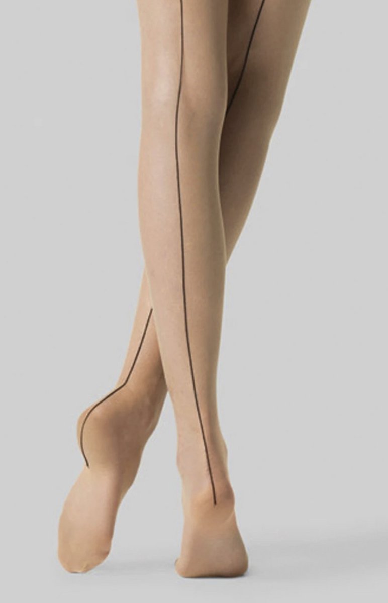 Fogal catwalk couture 10den naad panty maat M blossom/noir