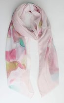 Jules scarf- Accessories Junkie Amsterdam- Dames sjaal- Katoen- Fantasie print- Cosy chic- Licht roze