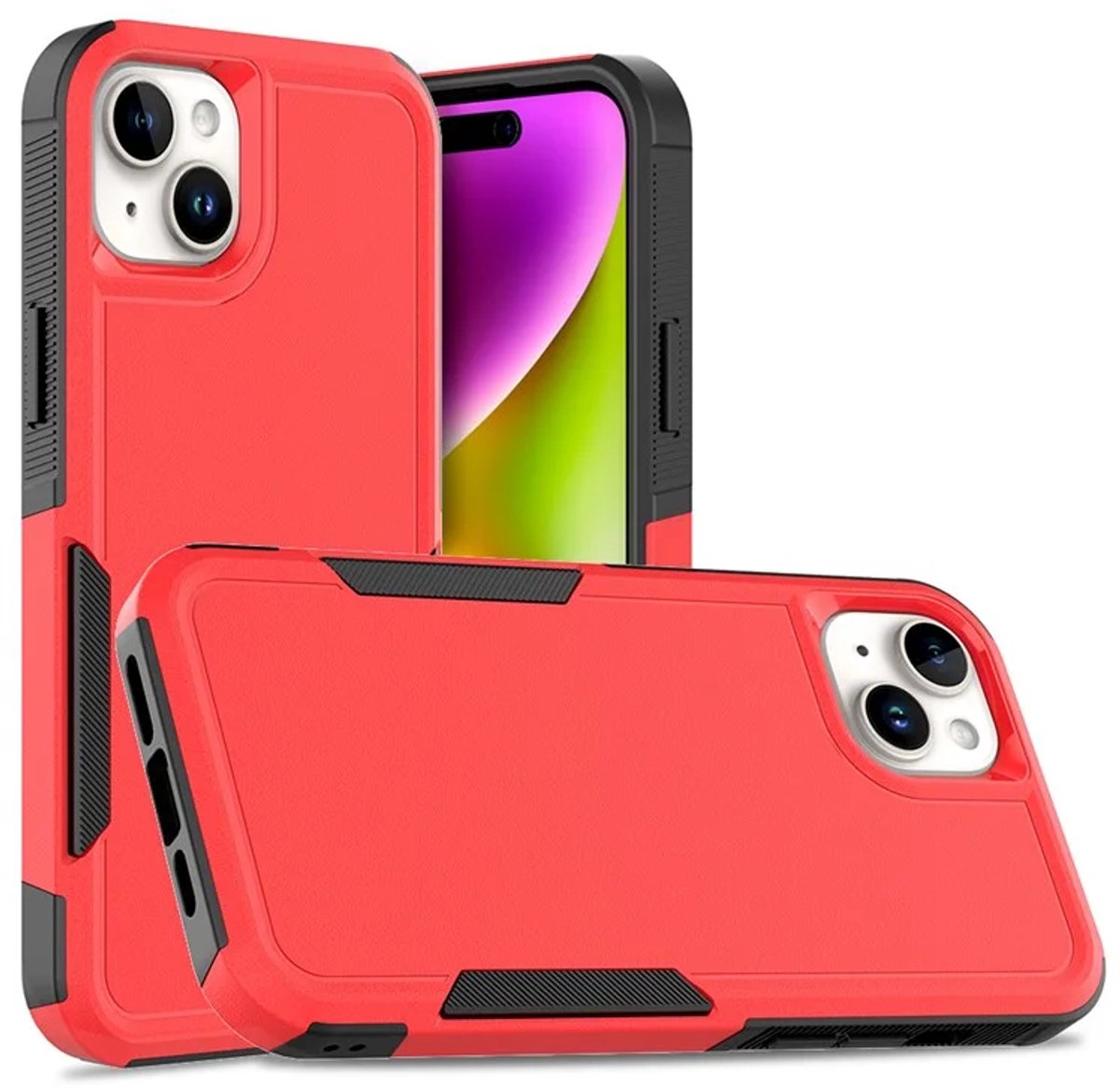 Cityhoesje – iPhone 15 Plus – Anti drop – BackCover – Rood