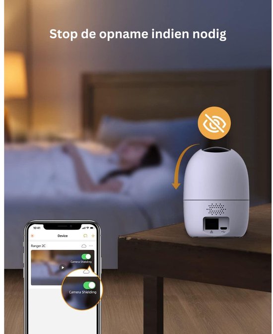 Veltro® Hondencamera - Huisdiercamera - Babyfoon met Camera en App - Baby Monitor - Full HD - Wit van Veltro — afbeelding 4