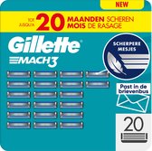 Gillette Mach3 Base Scheermesjes Voor Mannen - 20 stuks - Brievenbusverpakking
