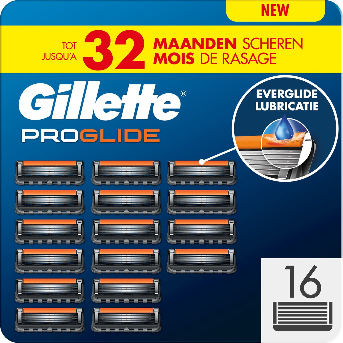 Gillette Fusion5 Proglide Scheermesje Voor Mannen - 16 stuks