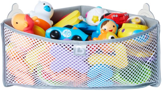 Munchkin High 'n Dry Opbergnet voor Badspeelgoed - Badorganizer - Makkelijk Badspeelgoed Opbergen! - Sterke Zuignap - Exclusief Speelgoed - Grijs
