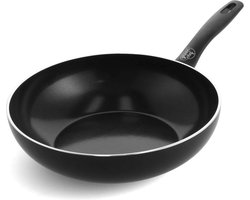 GreenChef Prime keramische inductie wokpan zonder deksel 28cm - 3.69L - PFAS-vrij - Inductie pan - Vaatwasserbestendig - Ovenbestendig tot 160°C - keramische antiaanbaklaag - Gerecylceerd aluminium - Zwart