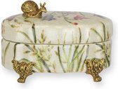 boîte à bijoux - boîte à bijoux en porcelaine - montée en laiton - hauteur 9,1 cm