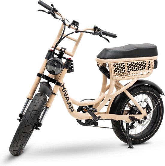 KNAAP - LON SAND + Front rack + Crate - Elektrische fatbike - Rijklaar - 2 jaar garantie - Lid van RAI vereniging