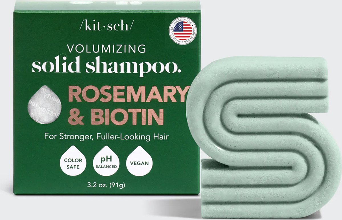 Kitsch | Rosemary & Biotin | Volumizing | Solid Shampoo Bar | Lavender & Vanilla geur | 91G