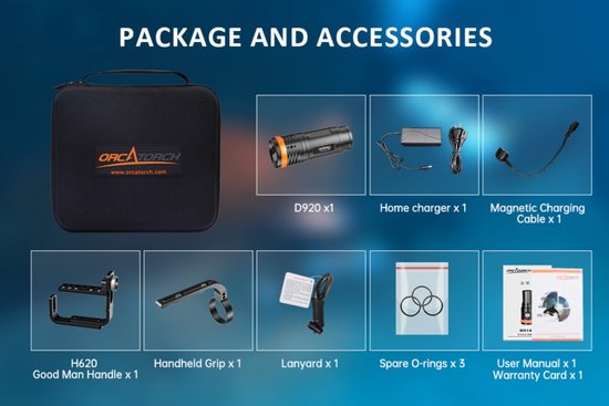 Lampe de plongée Orcatorch D920 5000lm