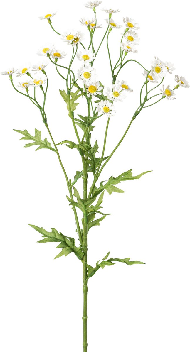 Flourify Kunstplanten - kunstplant - bundel van 5 - kunstbloemen -kunstbloemen boeket - planten - kunstplant - kunstplanten voor binnen - kamille - kunstplant in pot - kunst plant - nep planten – Wit