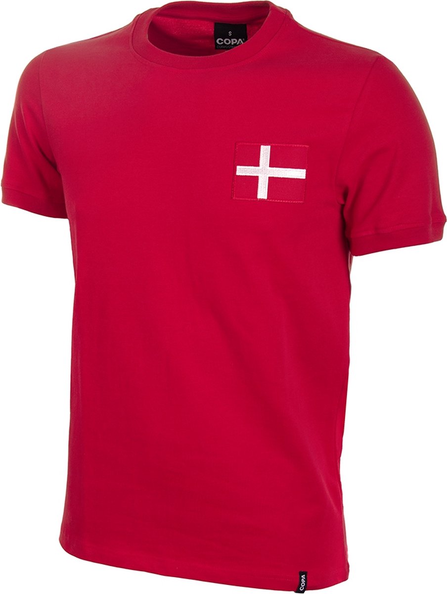 COPA - Denemarken 1970's Retro Voetbalshirt - Heren - Rood - XL