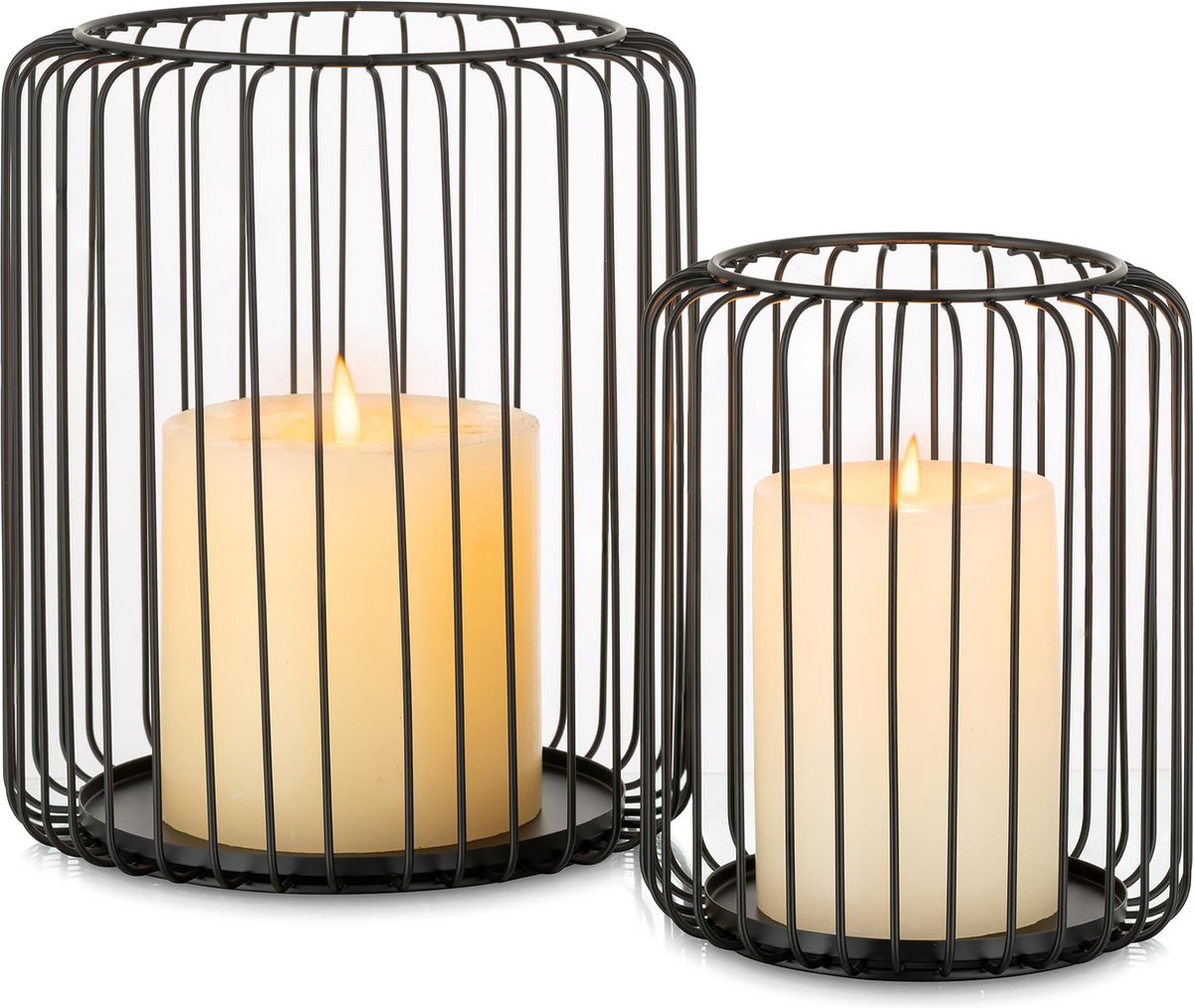 La'Moussawi ® Decoratieve Metalen Lantaarnvormige Kandelaars voor Stijlvolle Tafeldecoratie en Cadeaus