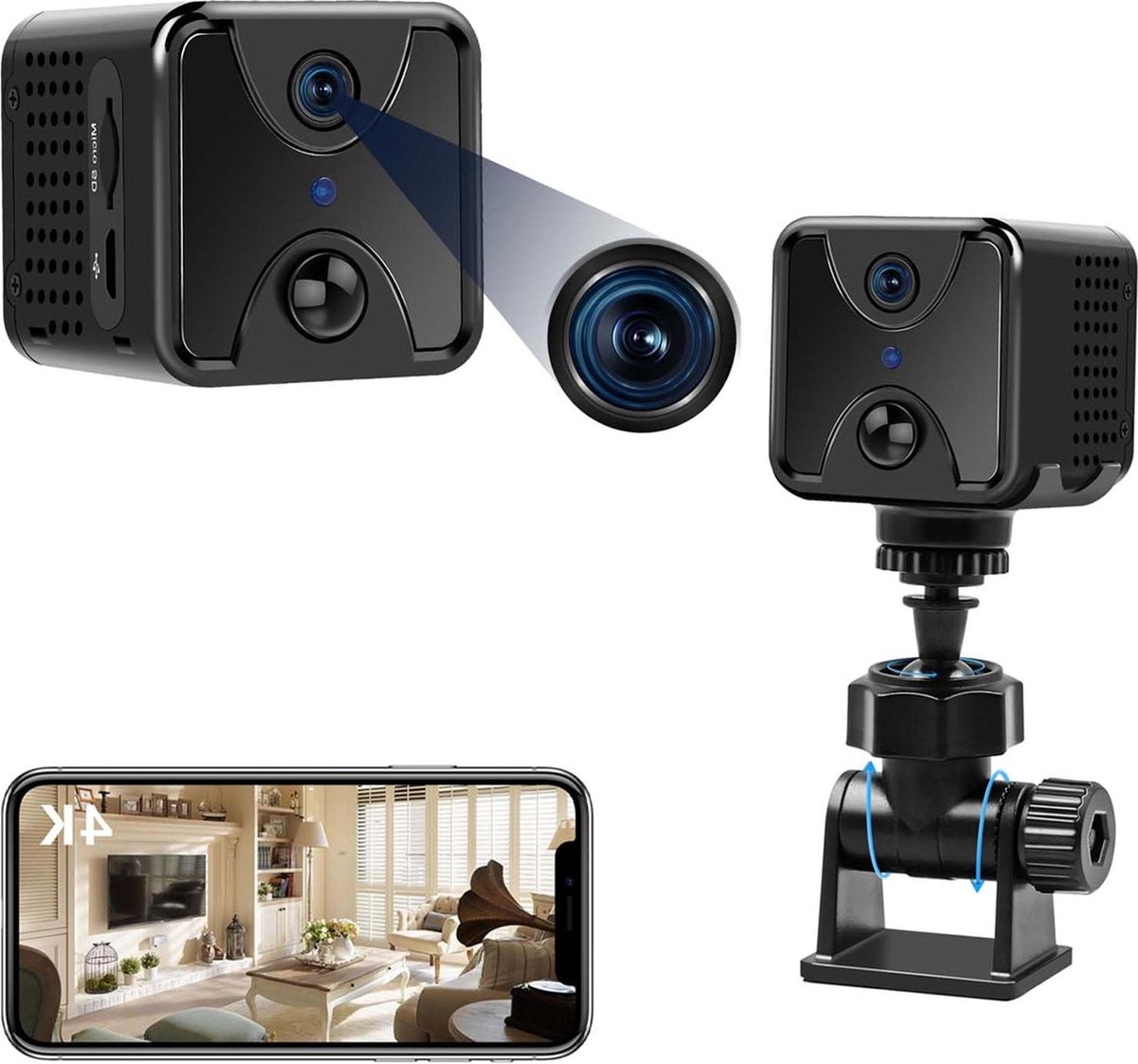 Verborgen spionagecamera 4K gecamoufleerd - opname bewakingscamera - bewegingsdetectie - thuis kantoor binnenruimtes