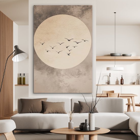 Tableau aluminium 120x180 cm - Décoration murale métal - Vogel - Beige - Japandi - Décoration murale métal salon - Décoration industrielle - Photo sur dibond - Accessoires industriels chambre