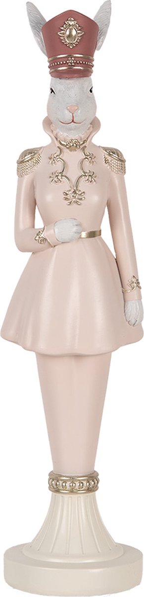 Decoratie Beeld Konijn 35 cm Wit Roze Kunststof