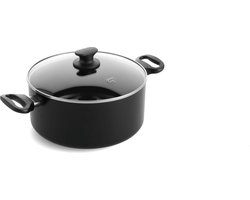 GreenChef Prime keramische inductie kookpan met deksel 24cm - 4.9L - PFAS-vrij - Inductie pan - Vaatwasserbestendig - Ovenbestendig tot 160°C - keramische antiaanbaklaag - Gerecylceerd aluminium - Zwart
