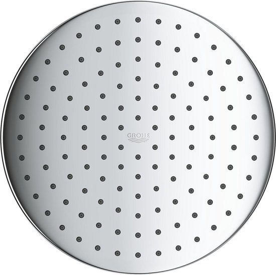 Chroomkleurige Grohe Vitalio 250 douchekop met vele sproeiers.