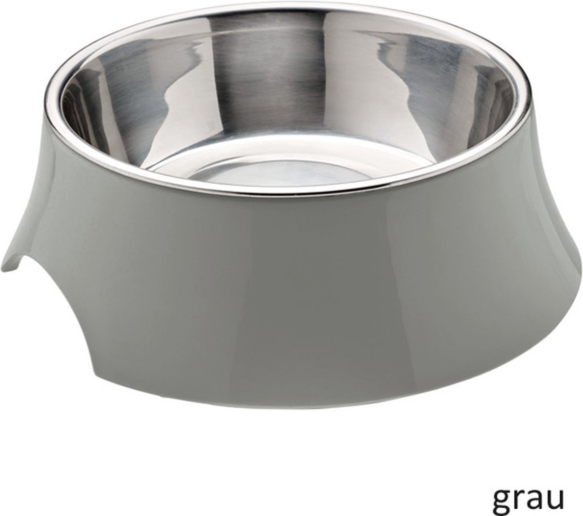 Hunter stijlvolle melamine hondenvoerbak Atlanta met RVS voerbak kleur: Grijs