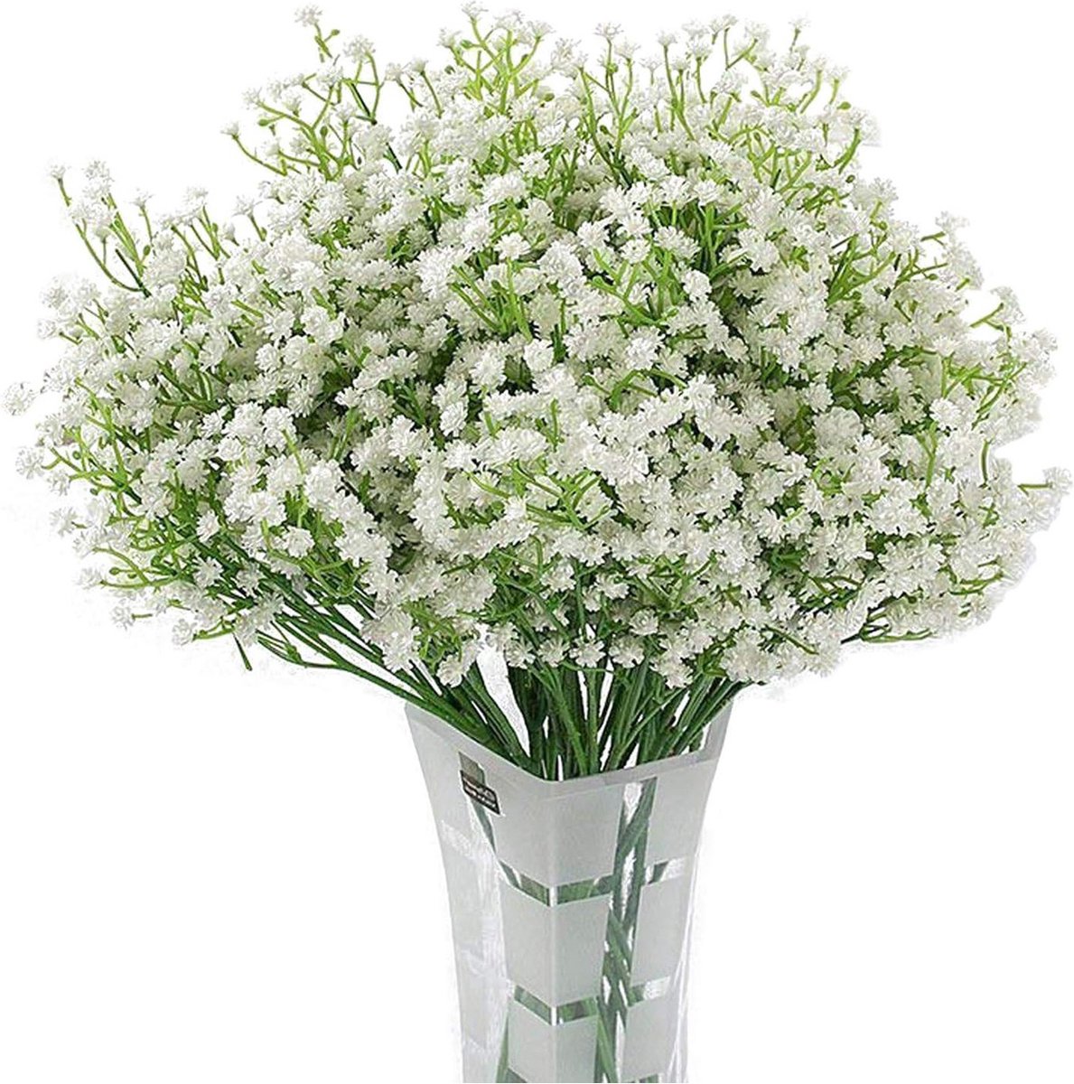 oCreon Real Touch Kunstmatige Gypsophila - 12 Stuks Witte Bloemen voor Bruiloft & Feestdecoratie
