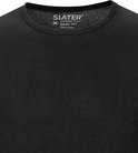Zwart basic T-shirt met ronde hals, merk Slater, 100% katoen.