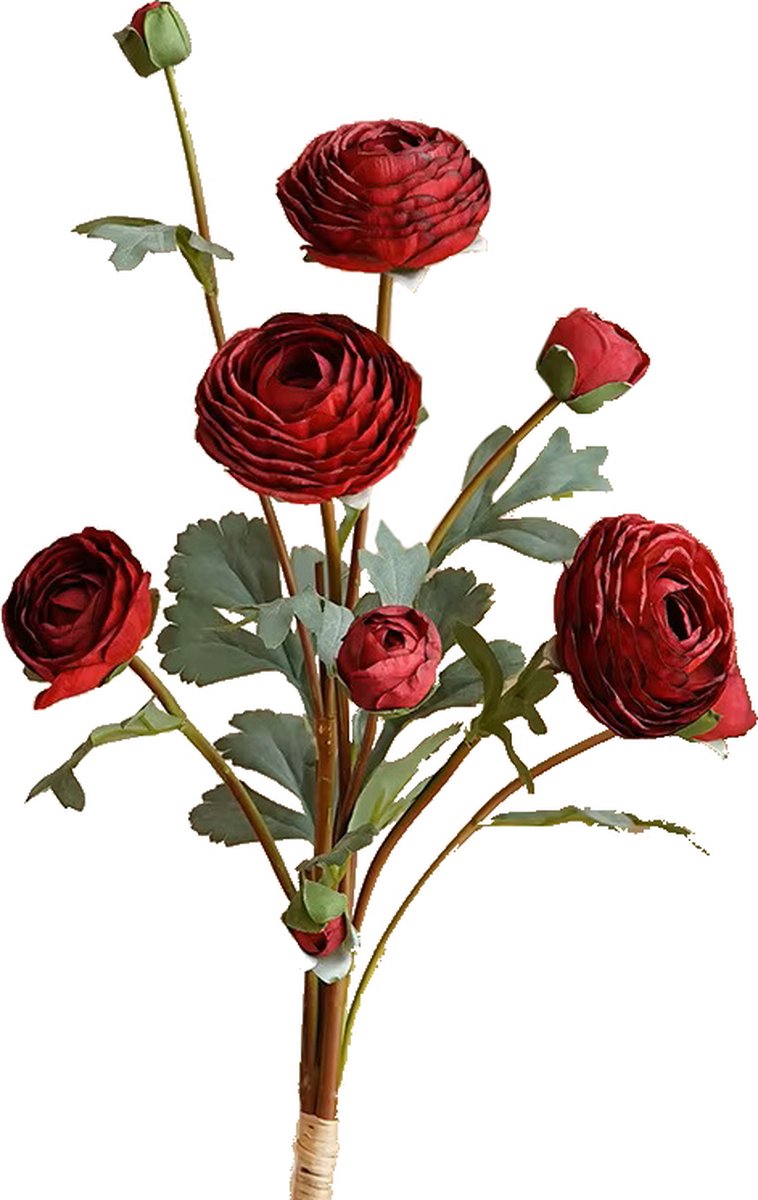 Steelbloem - kunstbloem Pioenroos 57 cm 7 knoppen rood