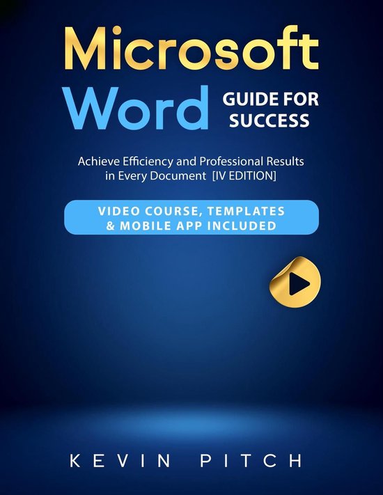 Boek "Microsoft Word Guide for Success" in het Nederlands, met een blauwe achtergrond en de tekst "Microsoft Word GUIDE FOR SUCCESS".