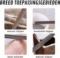 Breed toepassingsgebied: metaal slijpen, kunststof slijpen, hout schuren.