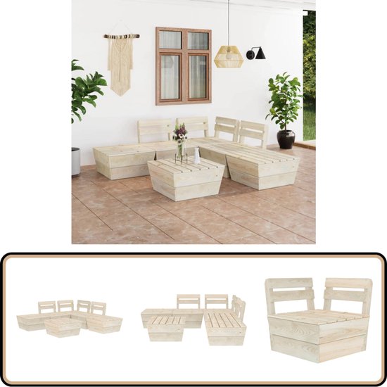 vidaXL Ensemble de salon 6 pièces en épicéa imprégné de palette