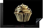 KitchenYeah® Protection plaque induction 80.2x52.2 cm - Cupcake - Nourriture - Or - Noir - Protege plaque de cuisson - Couvre plaque induction - Protecteur d'induction - Cuisine
