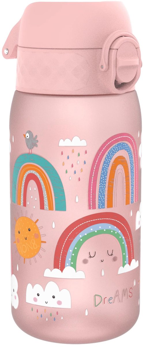 Unyqoos ® Kindvriendelijke Drinkfles met Lekvrije Deksel, Handige Draaggreep en Eenvoudige Reiniging