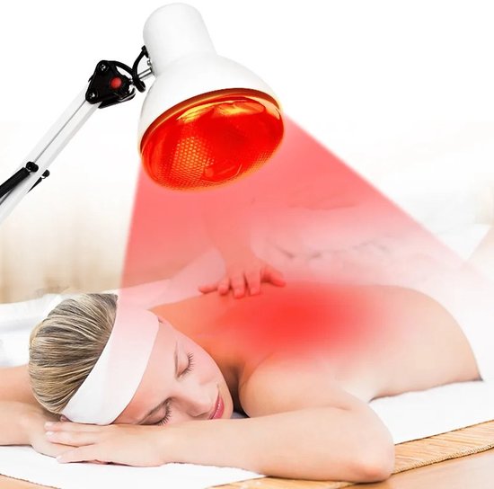RM Store® - Lampe de Massage - Lampe infrarouge - Thérapie par lumière rouge - Maux de dos - Arthrite - Corps entier - Wit - 14 x 13 cm.