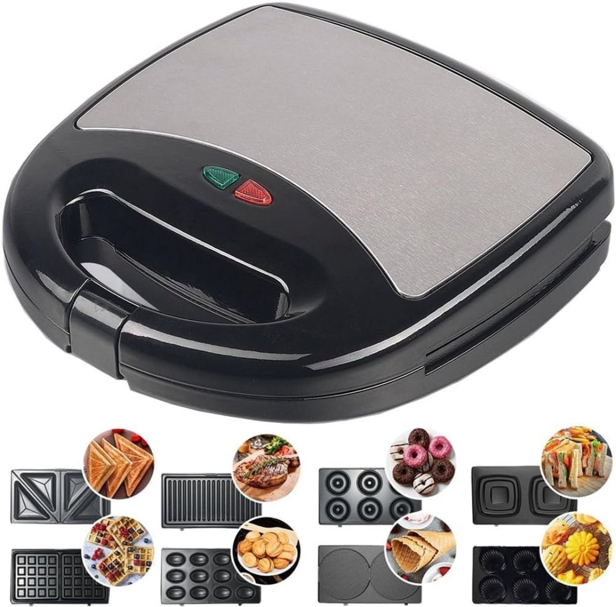 Contactgrill met uitneembare platen - Tosti ijzer - Panini Grill - Grill - Contactgrill - Uitneembare platen - Makkelijk schoon te maken - Grill appartaat - Verschillende progamma's