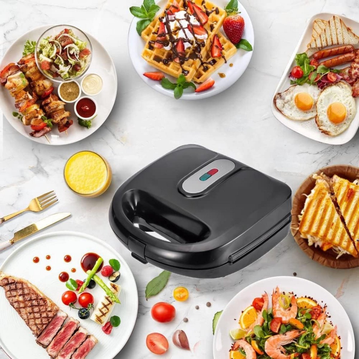 Contactgrill met uitneembare platen - Tosti ijzer thumbnail 4