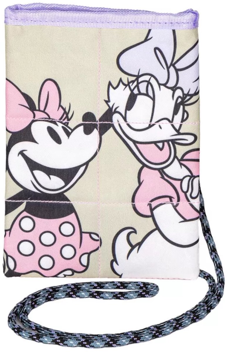 Telefoontasje Minnie Mouse / Katrien met rits en extra achtervakje