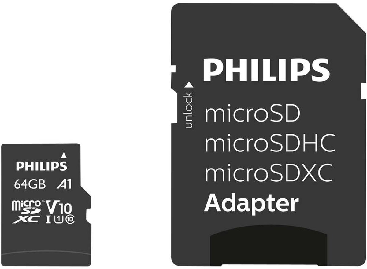 Geheugenkaart Philips micro SDXC Class 10 UHS-I U1 64GB